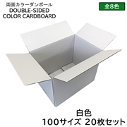 タチバナ産業 両面カラーダンボール 100サイズ 白色 20枚セット ラッピング箱 小物 ギフト配送 収納用 みかん箱タイプ 引っ越し 通販用 梱包 宅配 ネットショップ オークション フリマアプリ 発送用